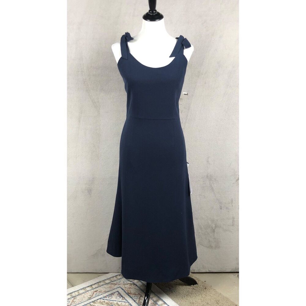 NWT DRESS THE POPULATION Hana Tie Shoulder Cocktail Dress Sz XL Navy Blue $190